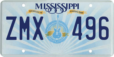 MS license plate ZMX496