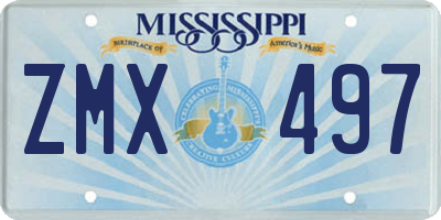 MS license plate ZMX497