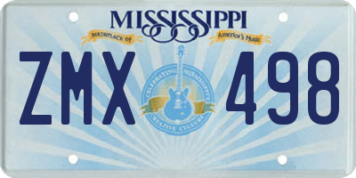 MS license plate ZMX498