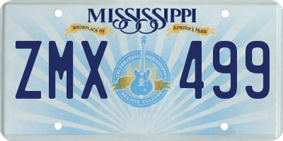 MS license plate ZMX499