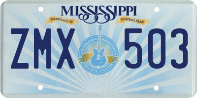 MS license plate ZMX503