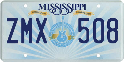 MS license plate ZMX508