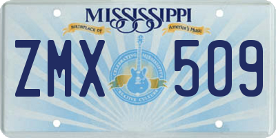 MS license plate ZMX509