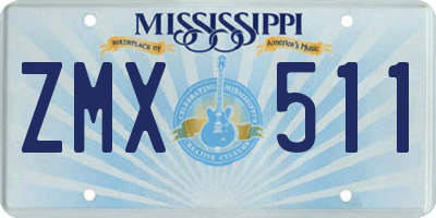 MS license plate ZMX511