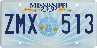MS license plate ZMX513
