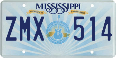 MS license plate ZMX514