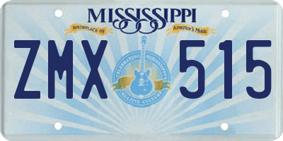 MS license plate ZMX515
