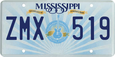 MS license plate ZMX519