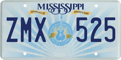 MS license plate ZMX525