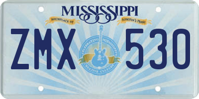 MS license plate ZMX530