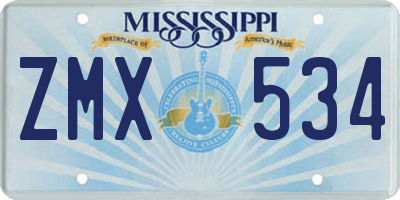 MS license plate ZMX534