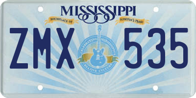 MS license plate ZMX535