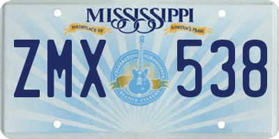 MS license plate ZMX538