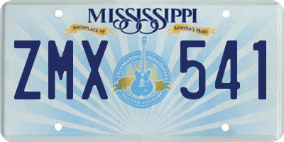MS license plate ZMX541