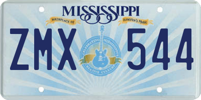 MS license plate ZMX544