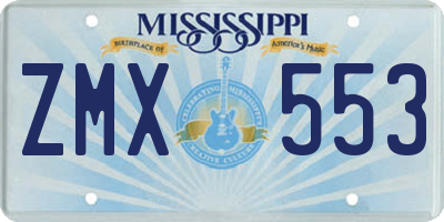 MS license plate ZMX553