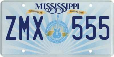 MS license plate ZMX555