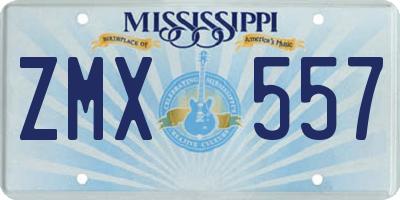 MS license plate ZMX557