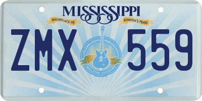 MS license plate ZMX559