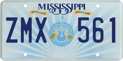 MS license plate ZMX561