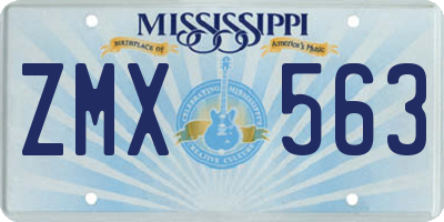 MS license plate ZMX563