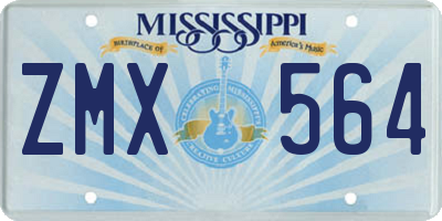 MS license plate ZMX564