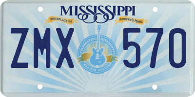 MS license plate ZMX570