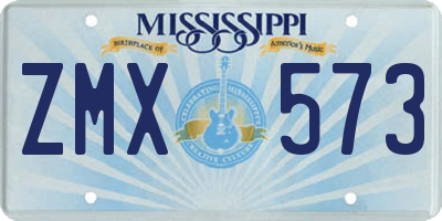 MS license plate ZMX573