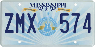 MS license plate ZMX574