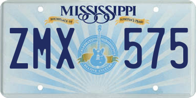 MS license plate ZMX575