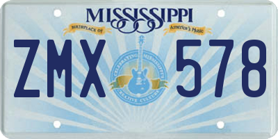 MS license plate ZMX578