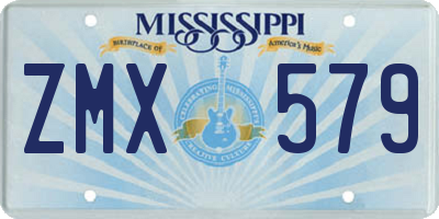 MS license plate ZMX579