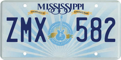 MS license plate ZMX582