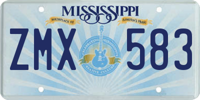 MS license plate ZMX583