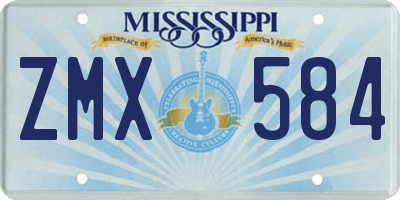 MS license plate ZMX584