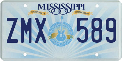 MS license plate ZMX589
