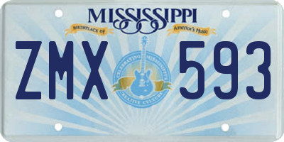 MS license plate ZMX593