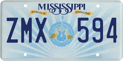 MS license plate ZMX594