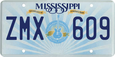 MS license plate ZMX609