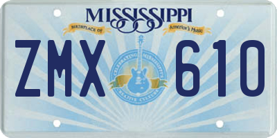 MS license plate ZMX610