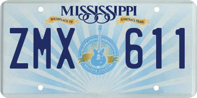 MS license plate ZMX611