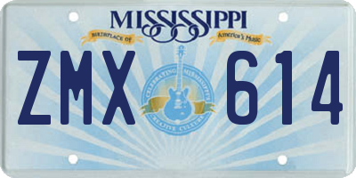 MS license plate ZMX614