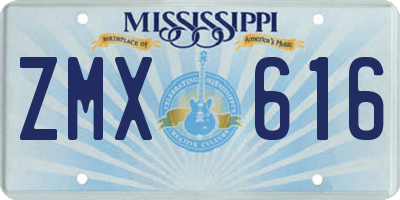MS license plate ZMX616