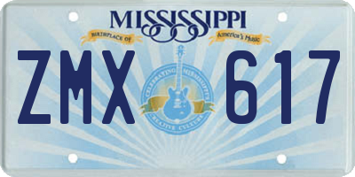 MS license plate ZMX617