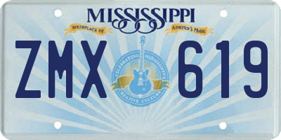 MS license plate ZMX619