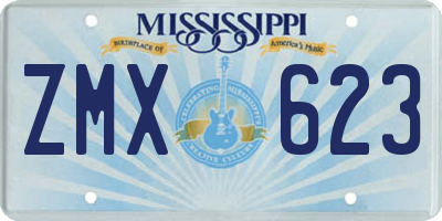MS license plate ZMX623