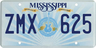 MS license plate ZMX625