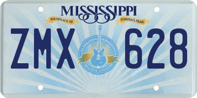 MS license plate ZMX628