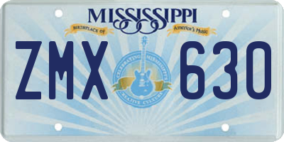 MS license plate ZMX630