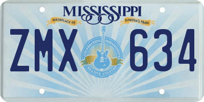 MS license plate ZMX634